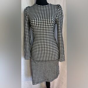 Who what wear Houndstooth black & white dress